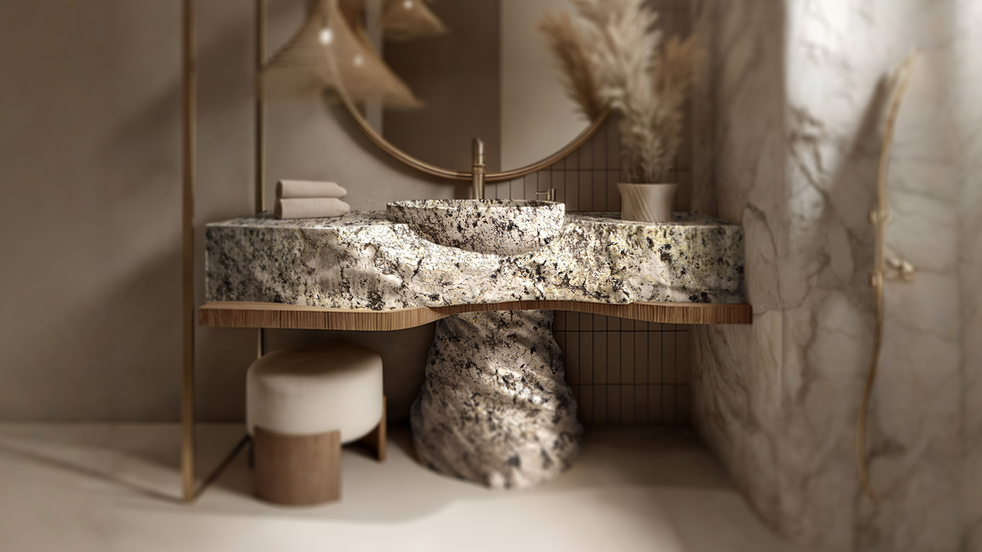 Monolith I sculptural stone detail