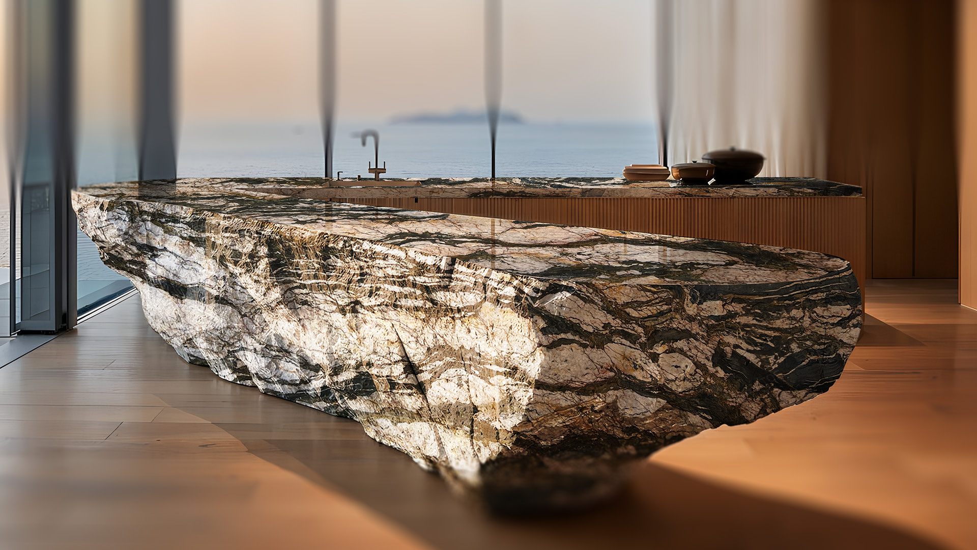 Chiseled Basin textural detail